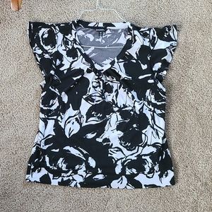 Black and White Patterned Blouse